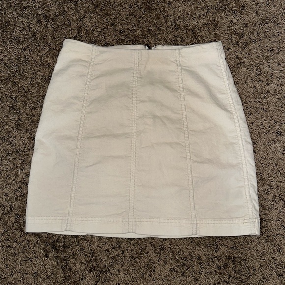 Free People White Velvet Short Skirt. - Picture 1 of 3